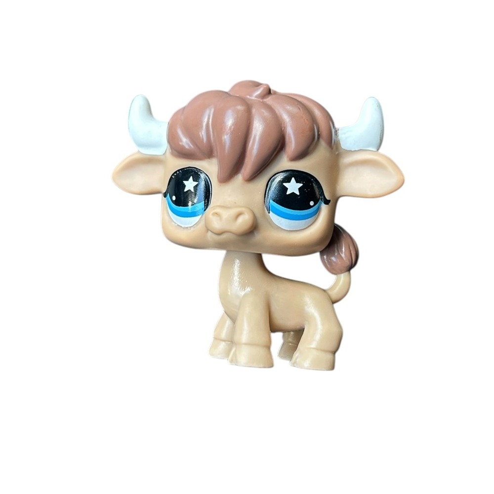 Littlest Pet Shop DISCO DANCE OFF G7 #201 BULL (COW) LPS Star Eyes